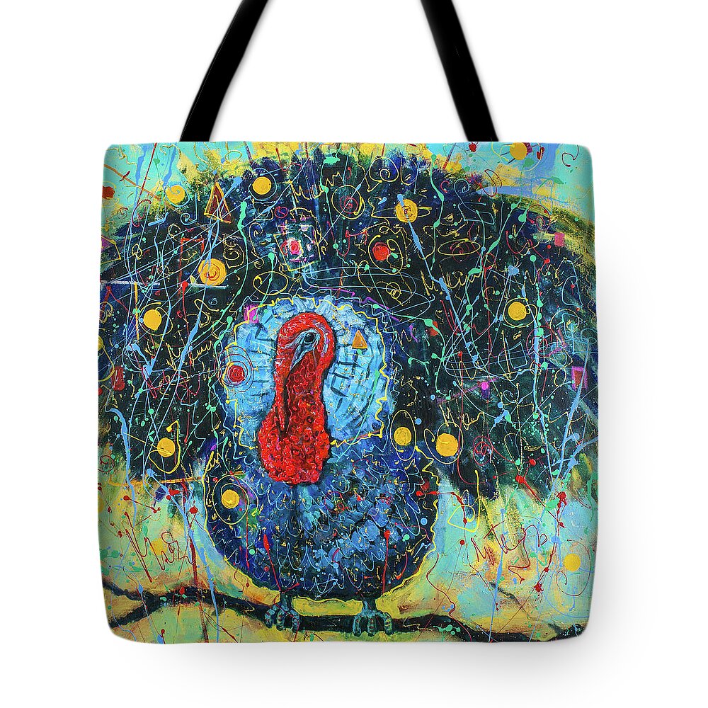 Turkey Tote Bag featuring the painting I'm not a dinner by Maxim Komissarchik