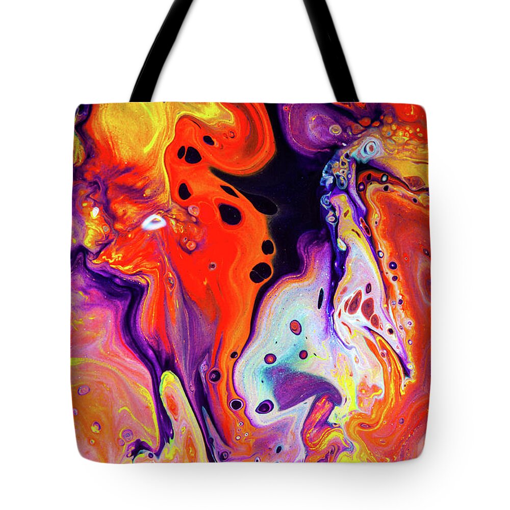 Colorful Tote Bag featuring the painting Imagination - Colorful Abstract Art Painting by Modern Abstract