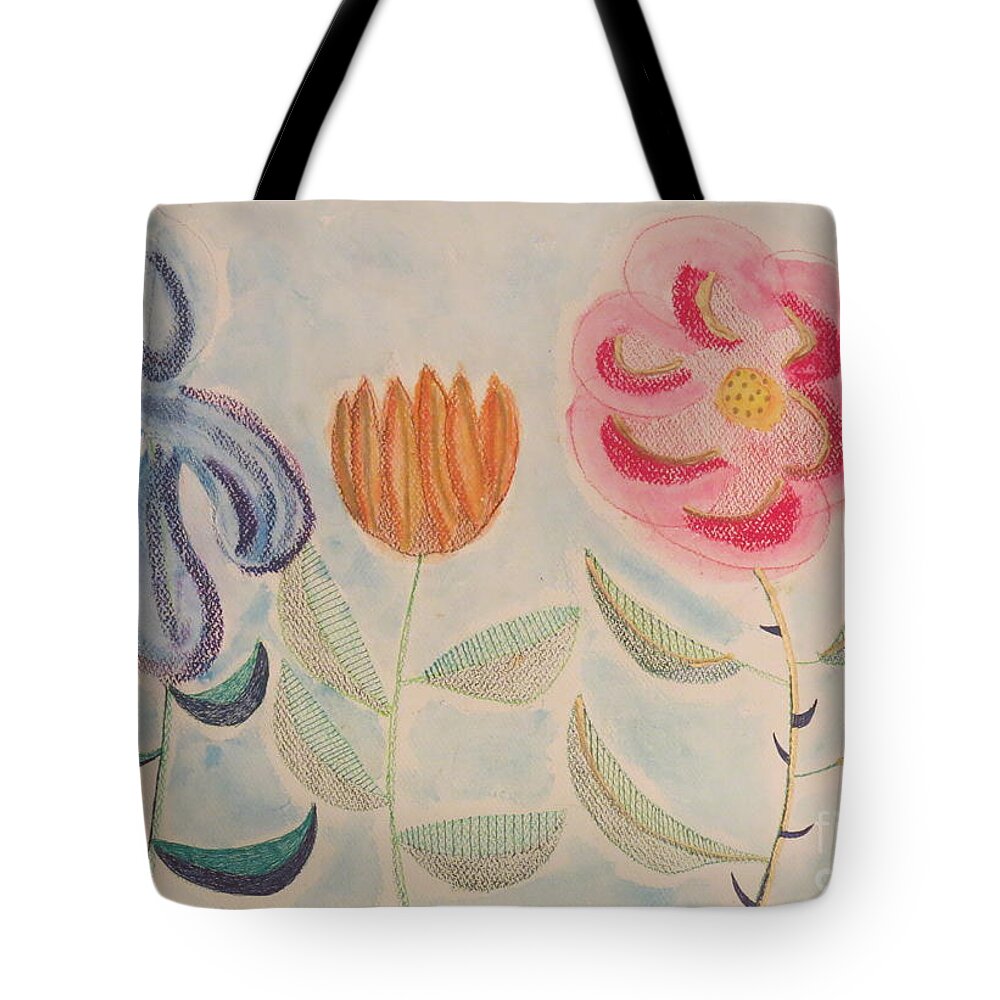 Flowers Tote Bag featuring the painting Imagined Flowers Two by Rod Ismay