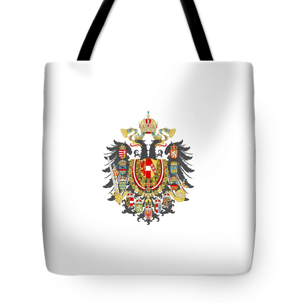 Flag Tote Bag featuring the digital art Imperial Coat of Arms of the Empire of Austria-Hungary transparent by Helga Novelli