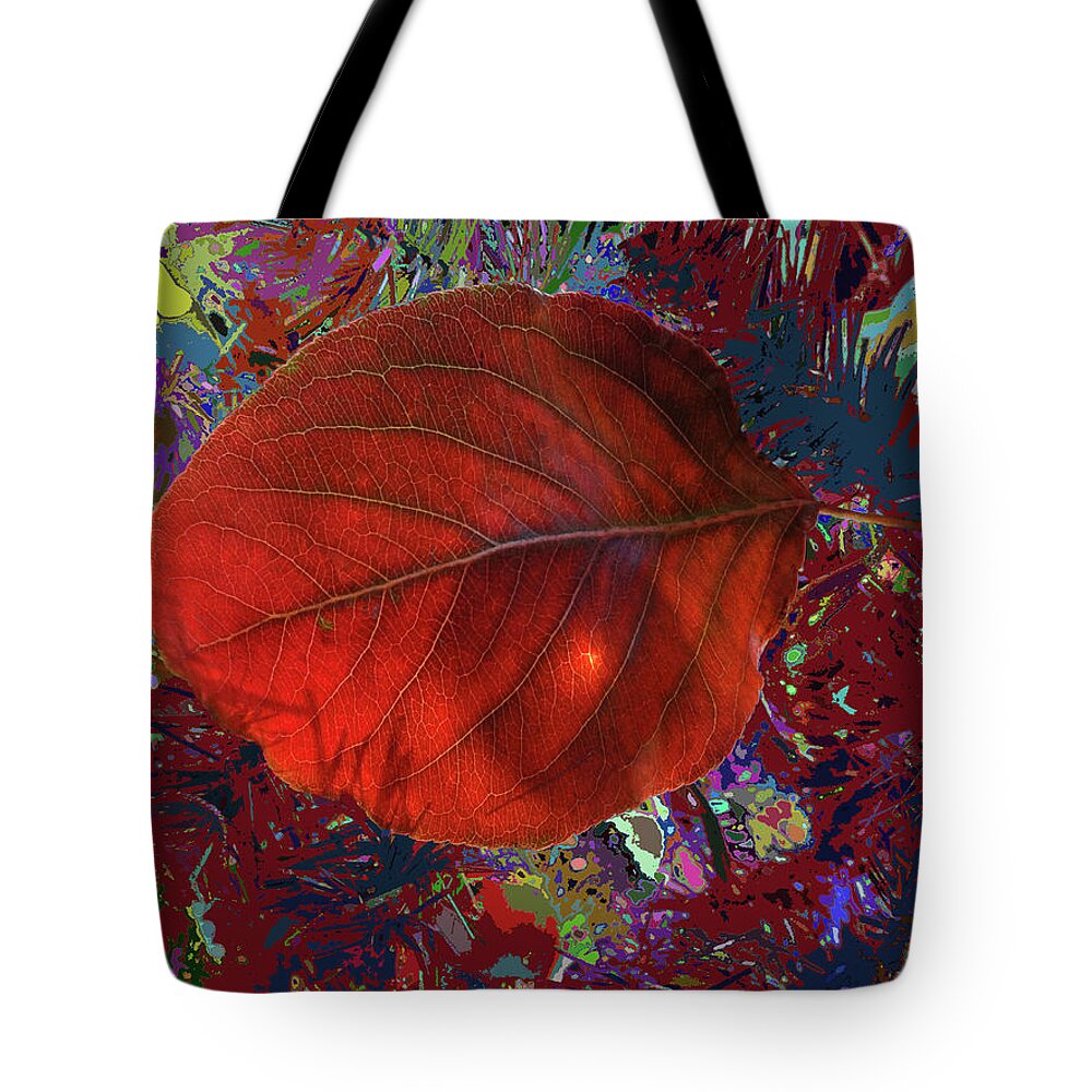 Imposition Of Leaf At The Season Tote Bag featuring the photograph Imposition Of Leaf At The Season by Kenneth James