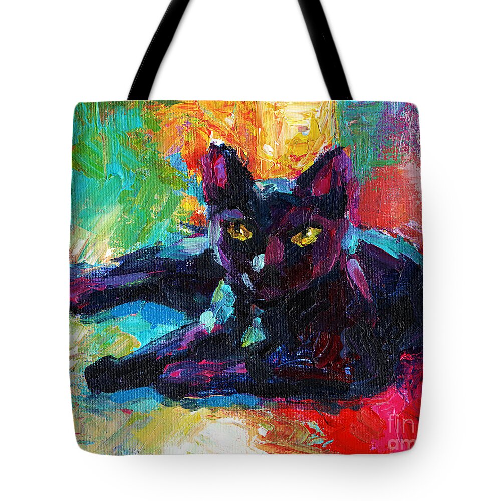 Impressionistic Black Cat painting 2 Tote Bag for Sale by Svetlana Novikova