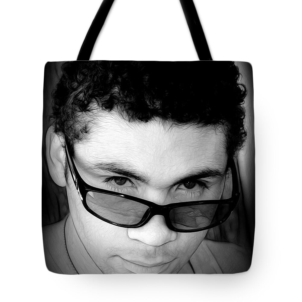 Impressionistic Tote Bag featuring the painting Impressionistic Male Portrait by Jon Volden