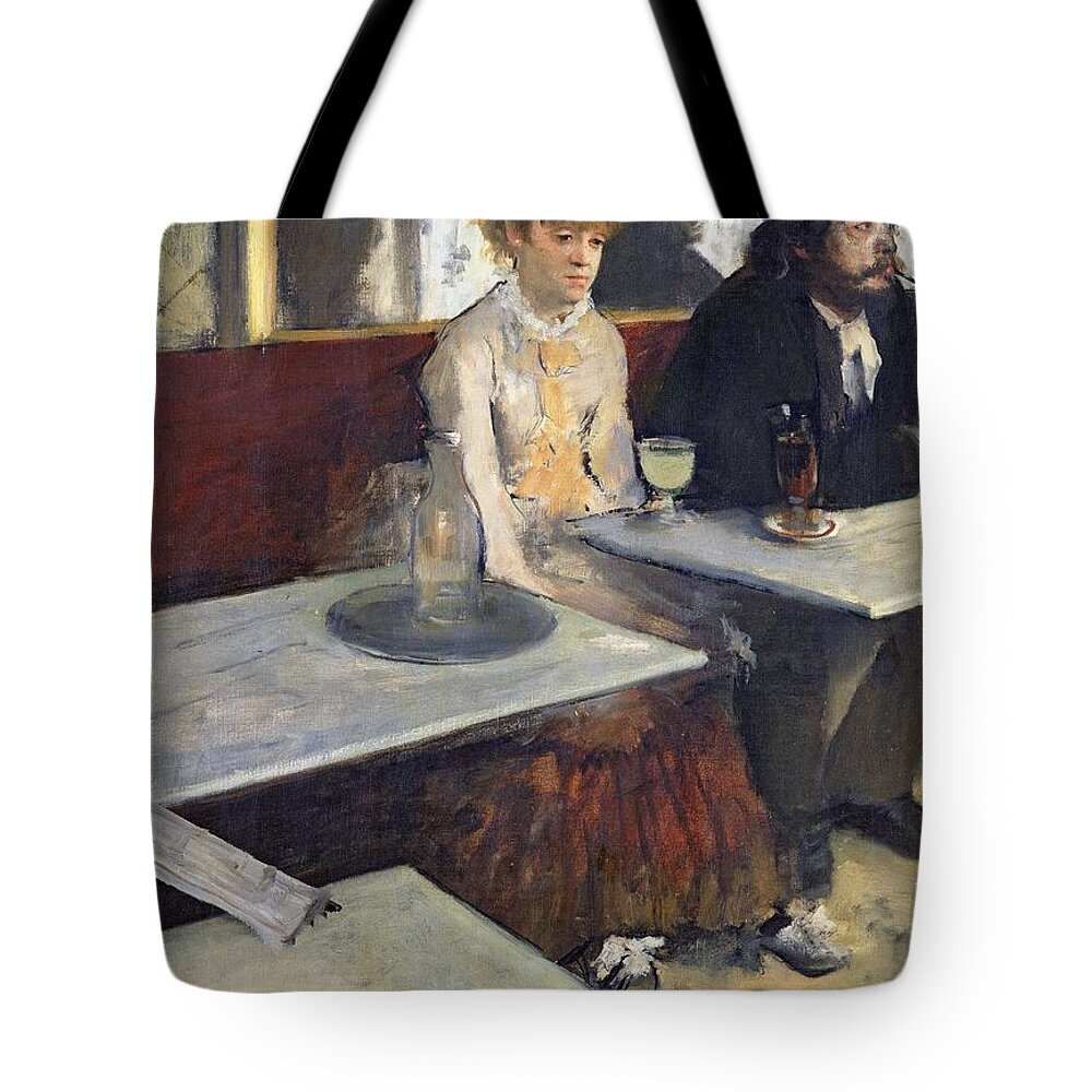 In A Cafe Tote Bag featuring the painting In a Cafe, or The Absinthe by Edgar Degas