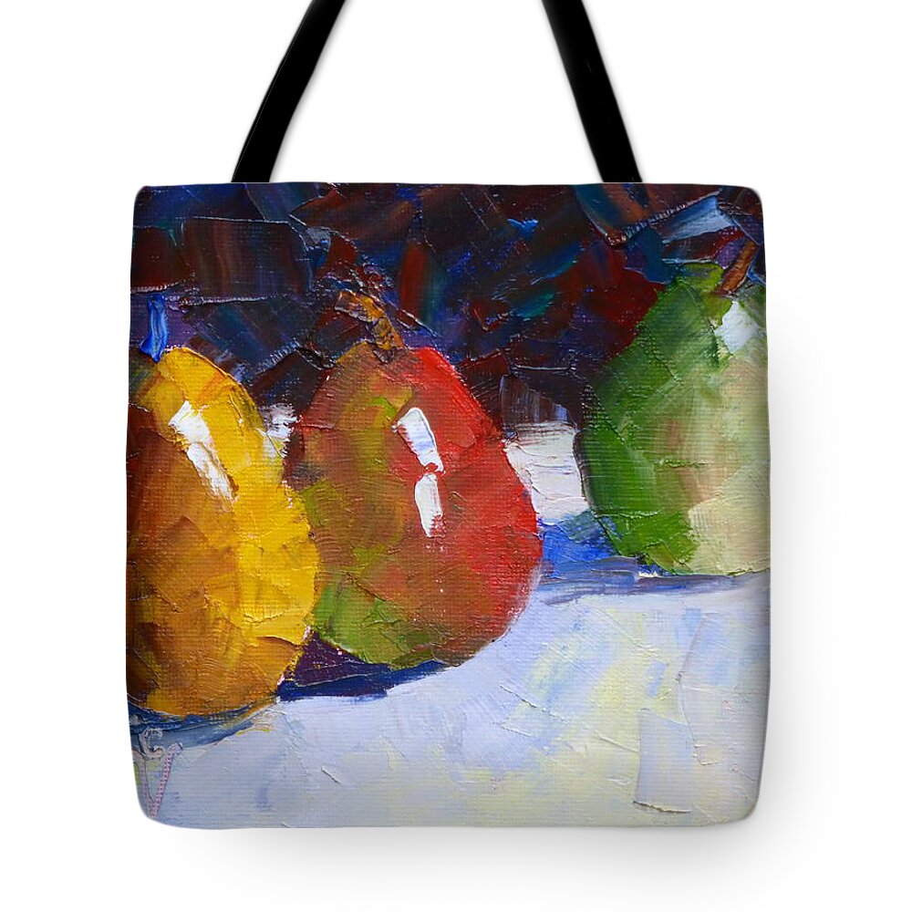 Still Life Tote Bag featuring the painting In A Row by Susan Woodward