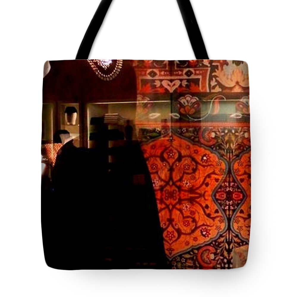 Mannequins Tote Bag featuring the photograph In Dia by Barbara Leigh Art