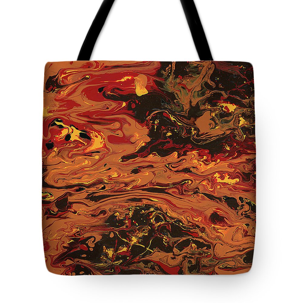 Abstract Tote Bag featuring the painting In Flames by Matthew Mezo