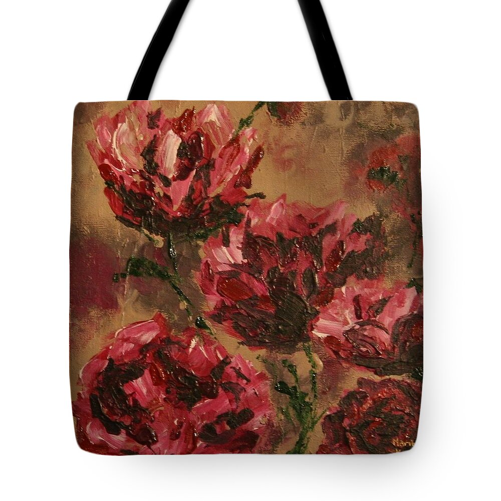 Peony Tote Bag featuring the painting In Full Bloom by Marilyn Quigley
