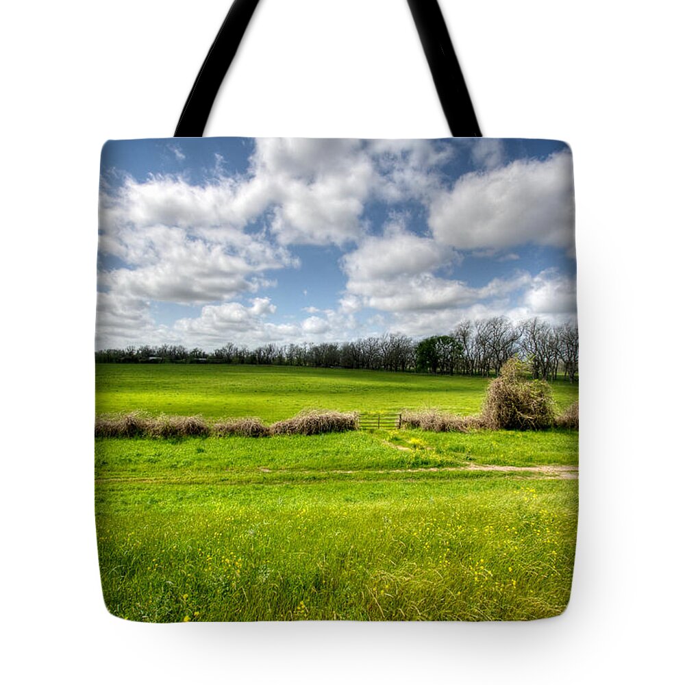 Pastures Tote Bag featuring the photograph In Green Pastures by TK Goforth