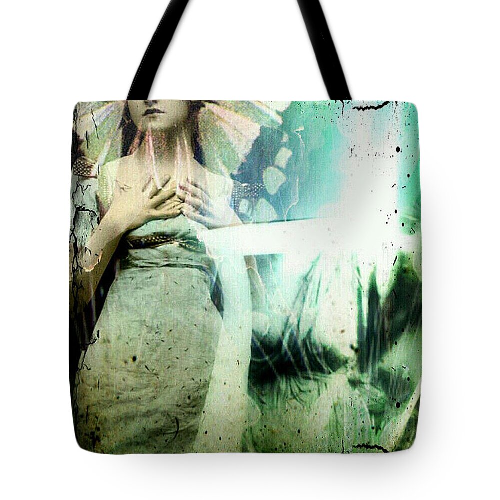 Woman Tote Bag featuring the digital art In Her Dreams She Could Fly Unfettered by Delight Worthyn
