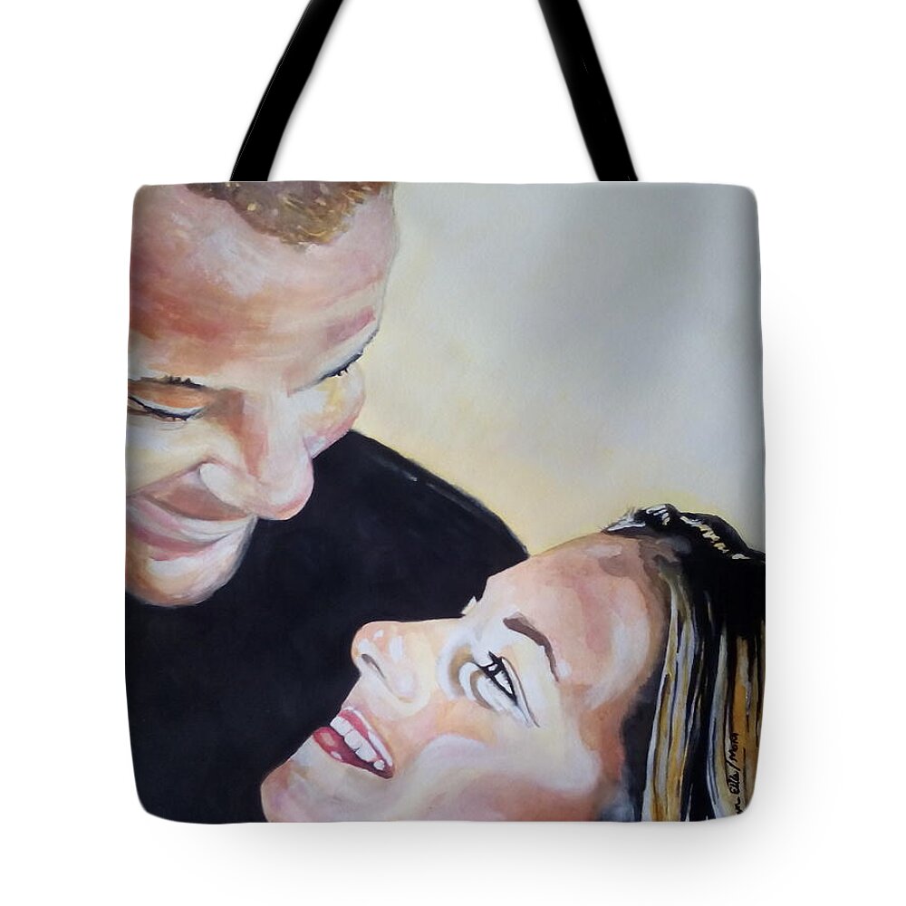 Watercolor Painting Tote Bag featuring the painting In Love by Chrisann Ellis