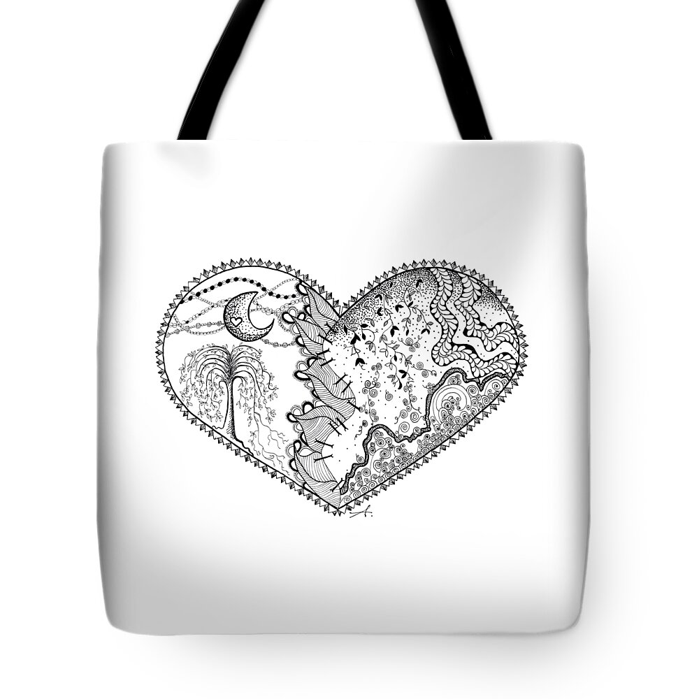 Broken Heart Tote Bag featuring the drawing Repaired Heart by Ana V Ramirez