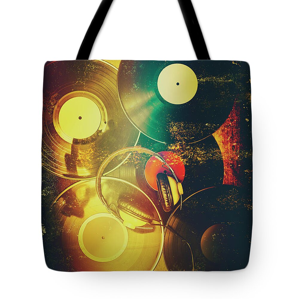 Disco Tote Bag featuring the photograph In shapes and colours of disco by Jorgo Photography
