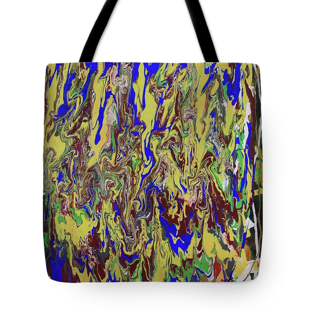 Abstract Expressionism Tote Bag featuring the painting In the Land of Blue and Gold by Art Enrico