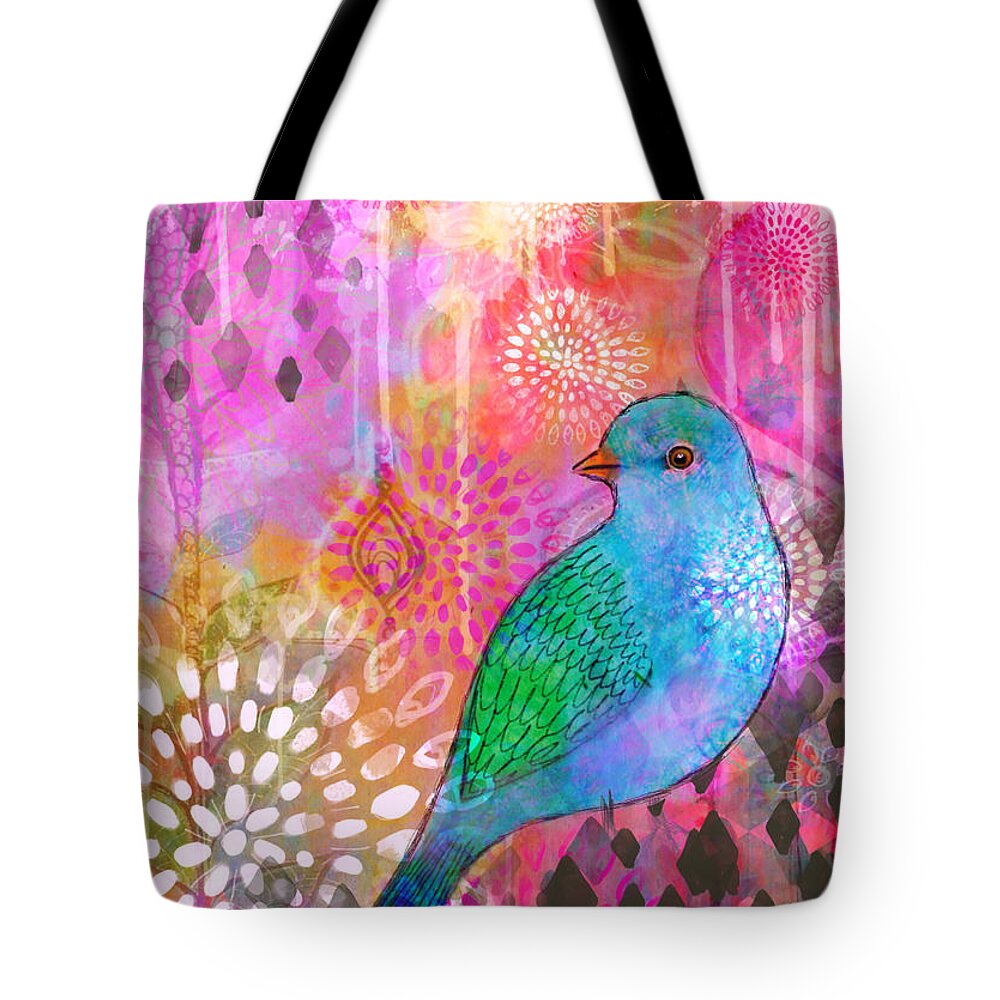 Bird Tote Bag featuring the painting In the Mist by Robin Mead