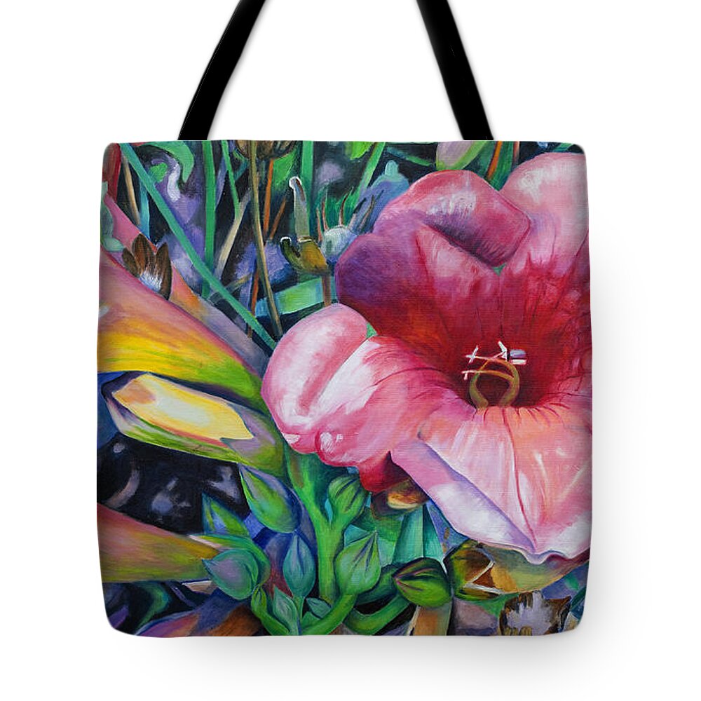Flowers Tote Bag featuring the painting Fragrant blooms by Jeremy Holton