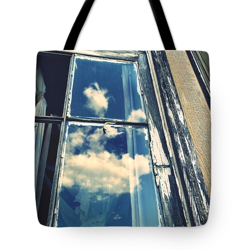 Window Tote Bag featuring the photograph In Through The Clouds by Brad Hodges