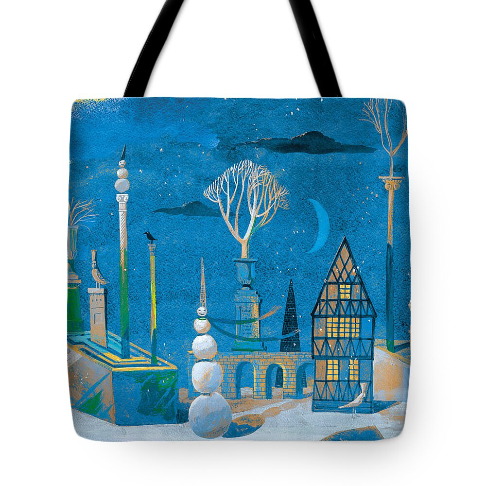 House Tote Bag featuring the painting In Winter by Victoria Fomina