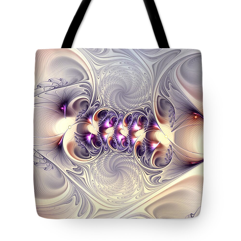 Abstract Tote Bag featuring the digital art Incandescent Reminiscences by Casey Kotas