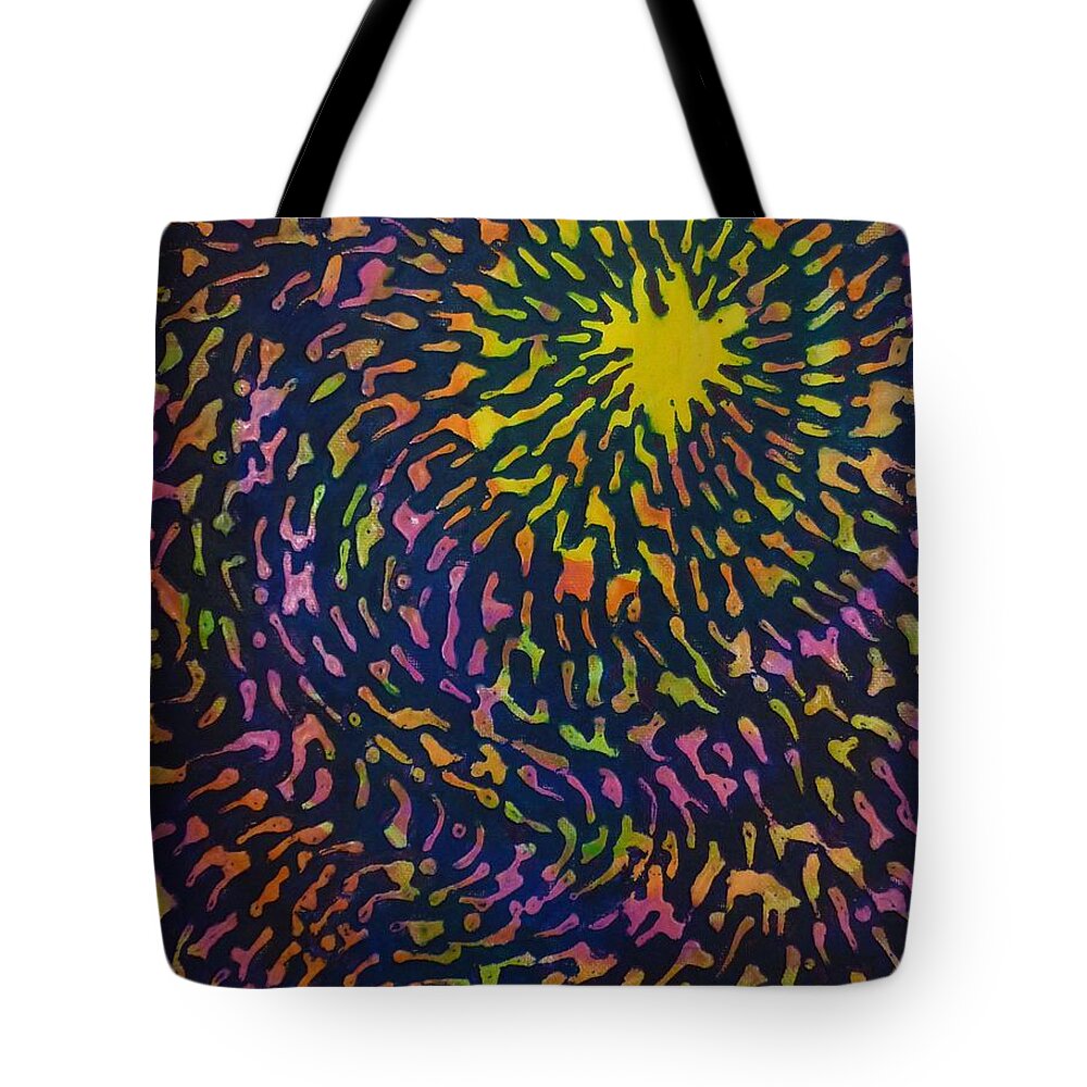 Inception Tote Bag featuring the painting Inception by Amelie Simmons