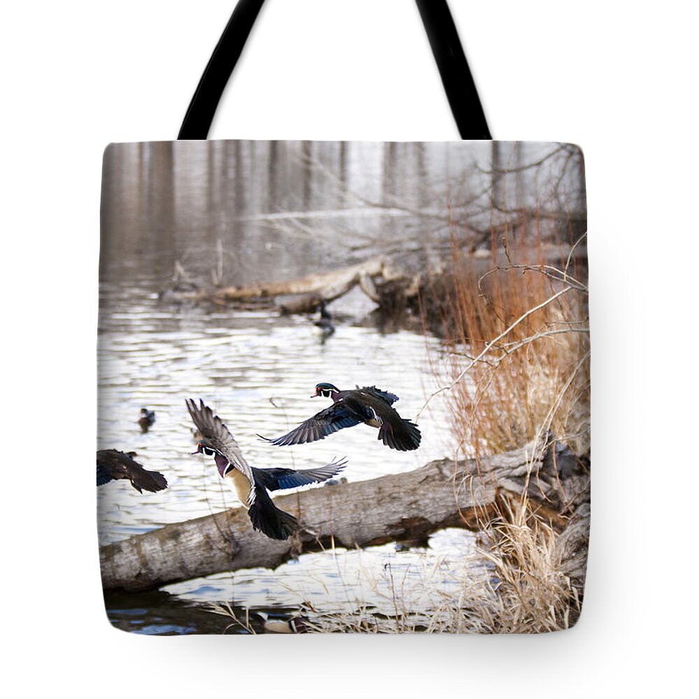 Water Tote Bag featuring the photograph Incoming Woods by Douglas Kikendall