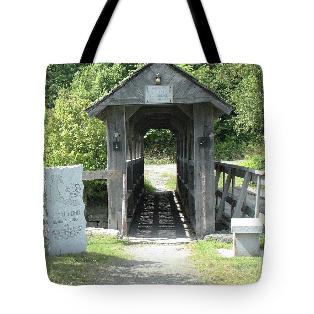 Footbridge Tote Bag featuring the painting Indian Joe Memorial Bridge by Imagery-at- Work
