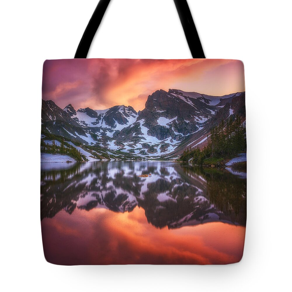 Colorado Tote Bag featuring the photograph Indian Peaks Reflection by Darren White