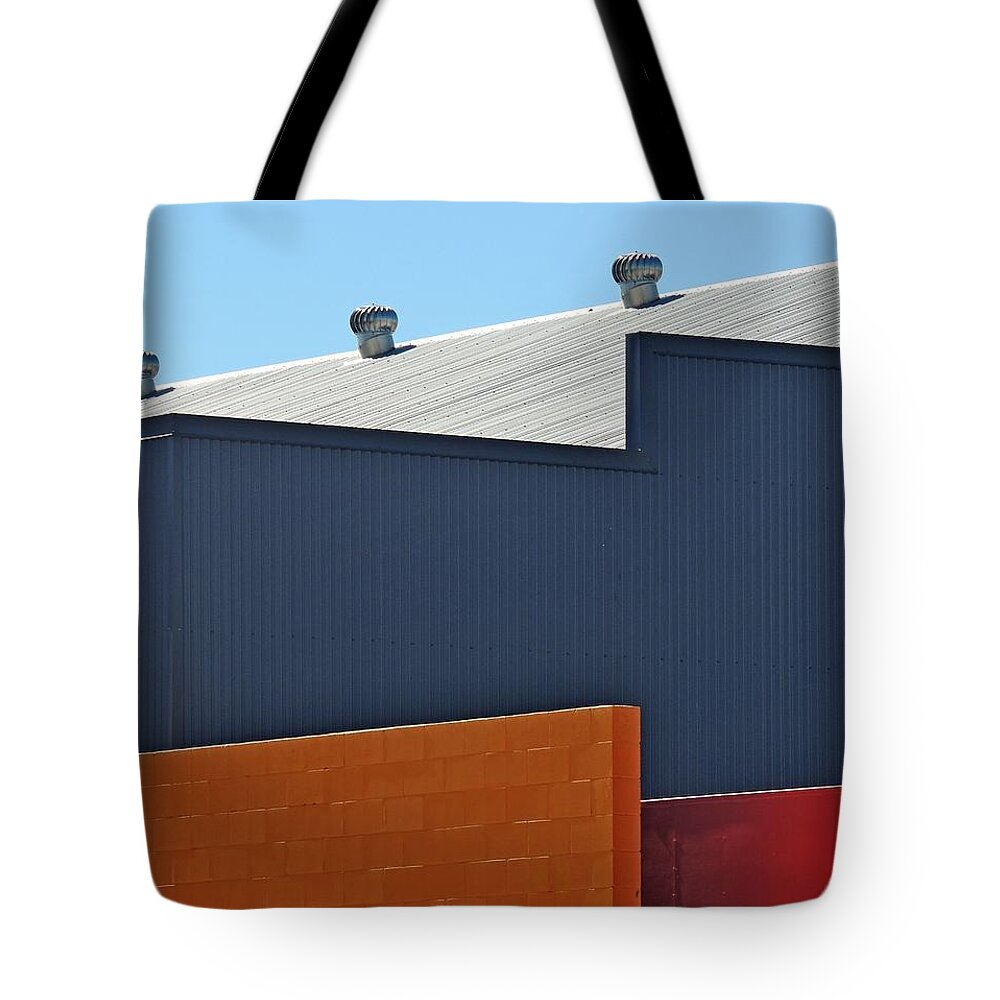 Industrial Tote Bag featuring the photograph Industrial Geometry by Denise Clark