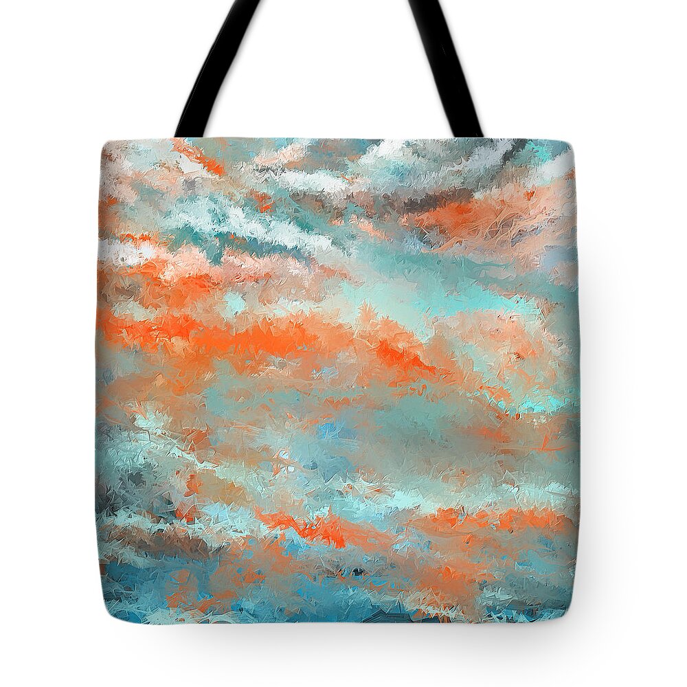 Orange and Turquoise Modern Art Tote Bag by Lourry Legarde - Fine Art  America