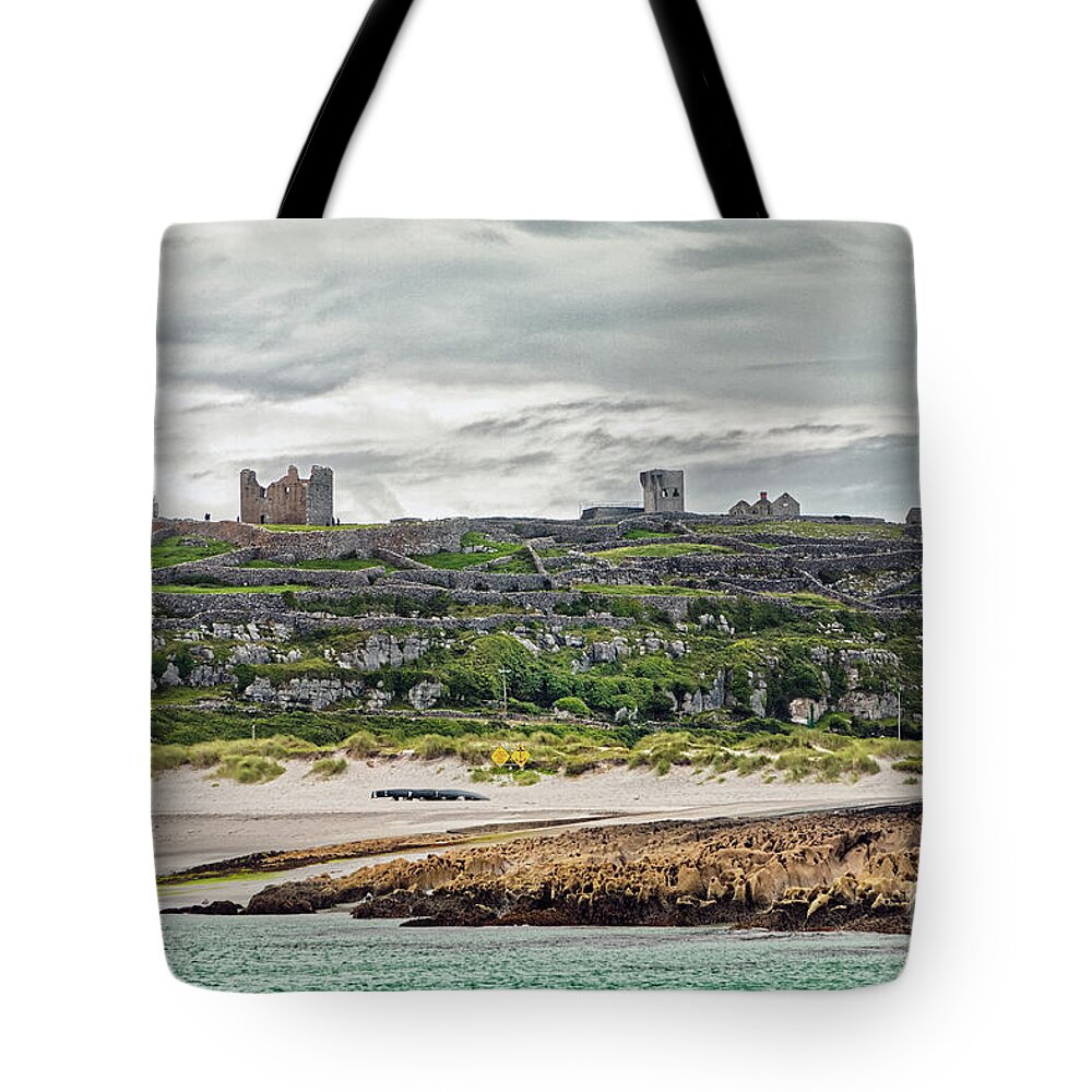 Inis Oirr Tote Bag featuring the photograph Inis Oirr and O'Brien's Castle by Natural Focal Point Photography