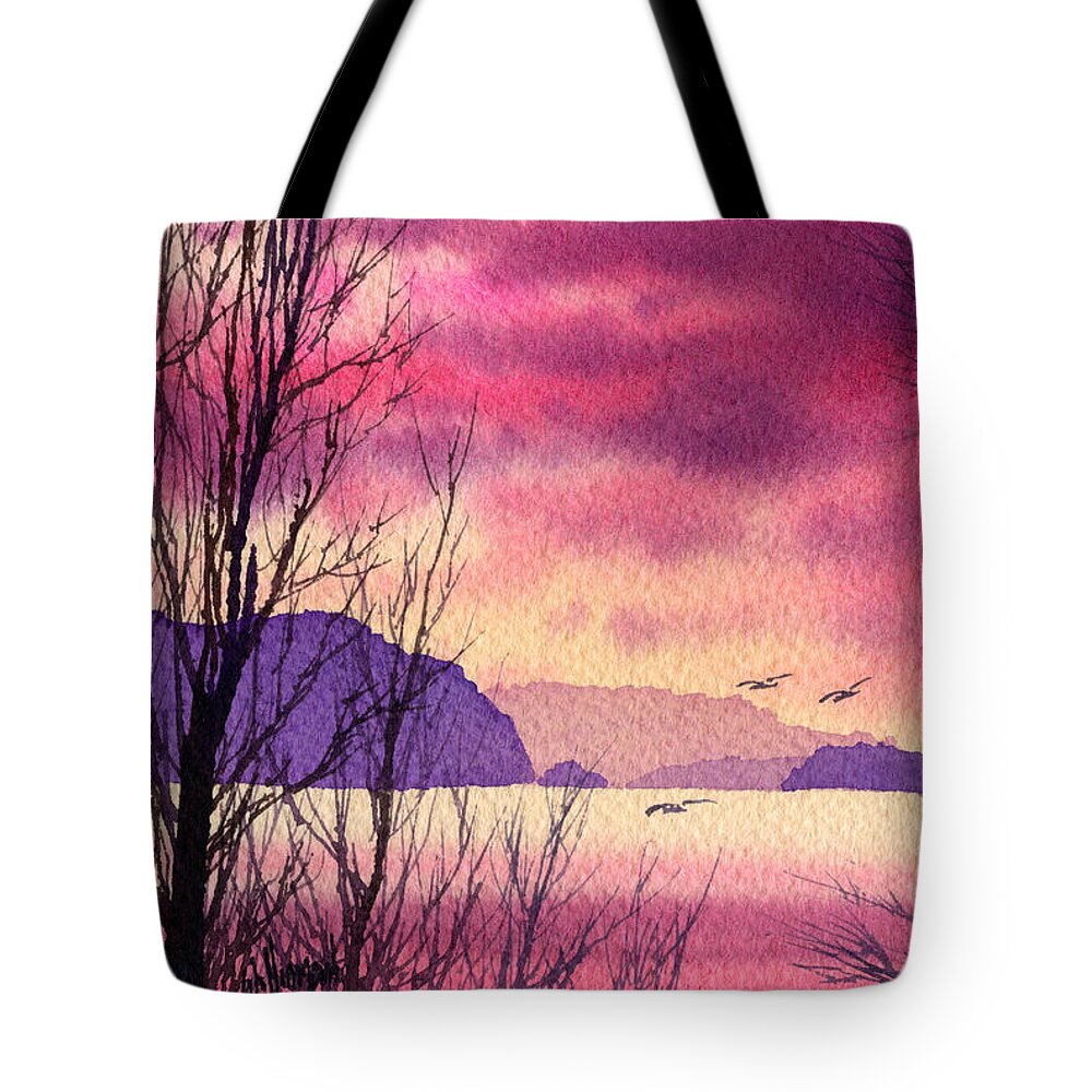 Inland Sea Tote Bag featuring the painting Inland Sea Islands by James Williamson