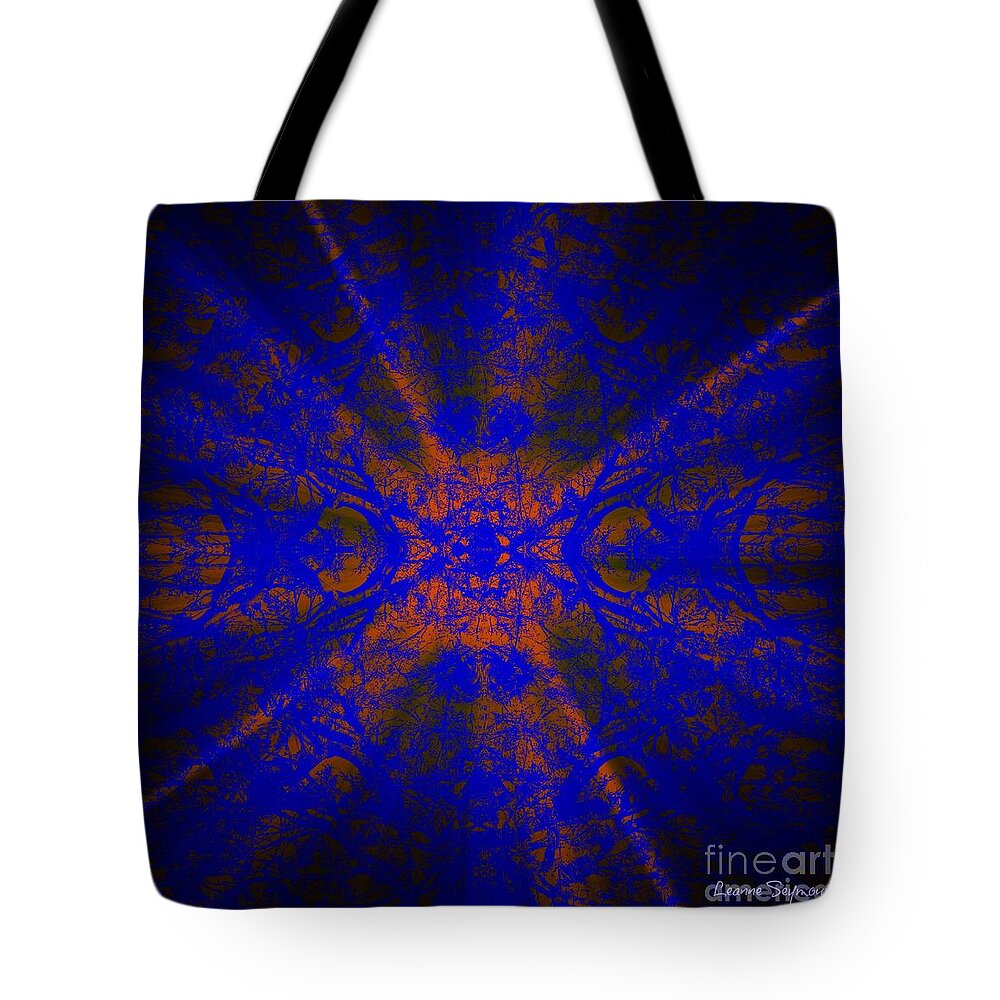 Blue Tote Bag featuring the mixed media Inner Glow - Abstract by Leanne Seymour