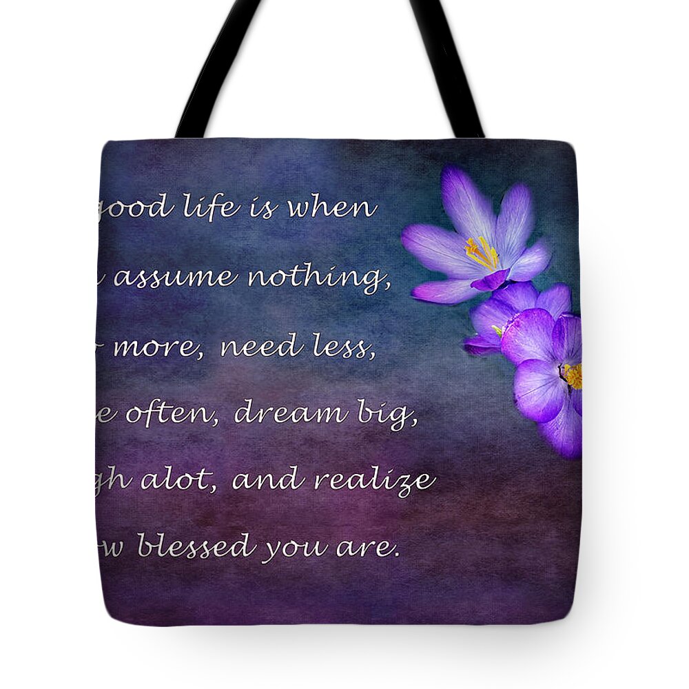 Inspirational Print Tote Bag featuring the photograph Inner Peace Inspirational Print by Gwen Gibson