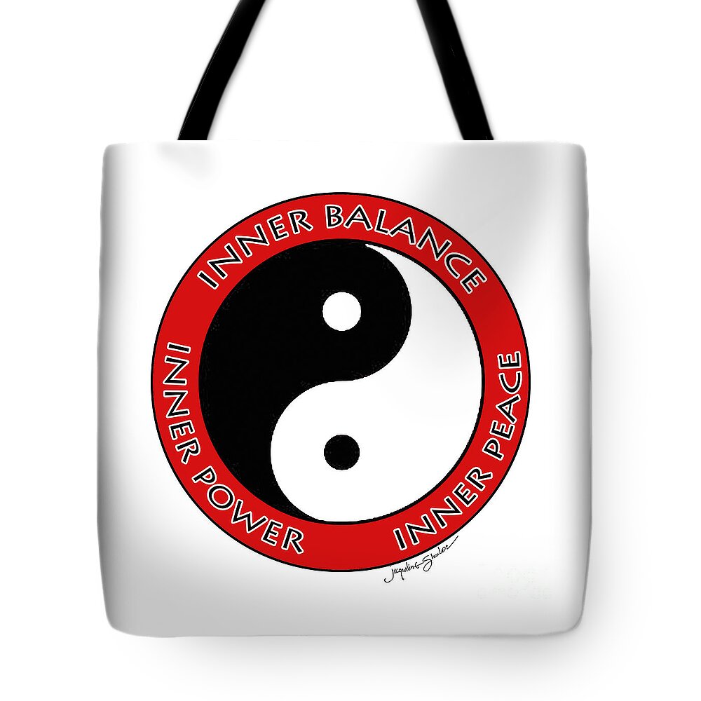 Peace Tote Bag featuring the drawing Inner Peace by Jacqueline Shuler