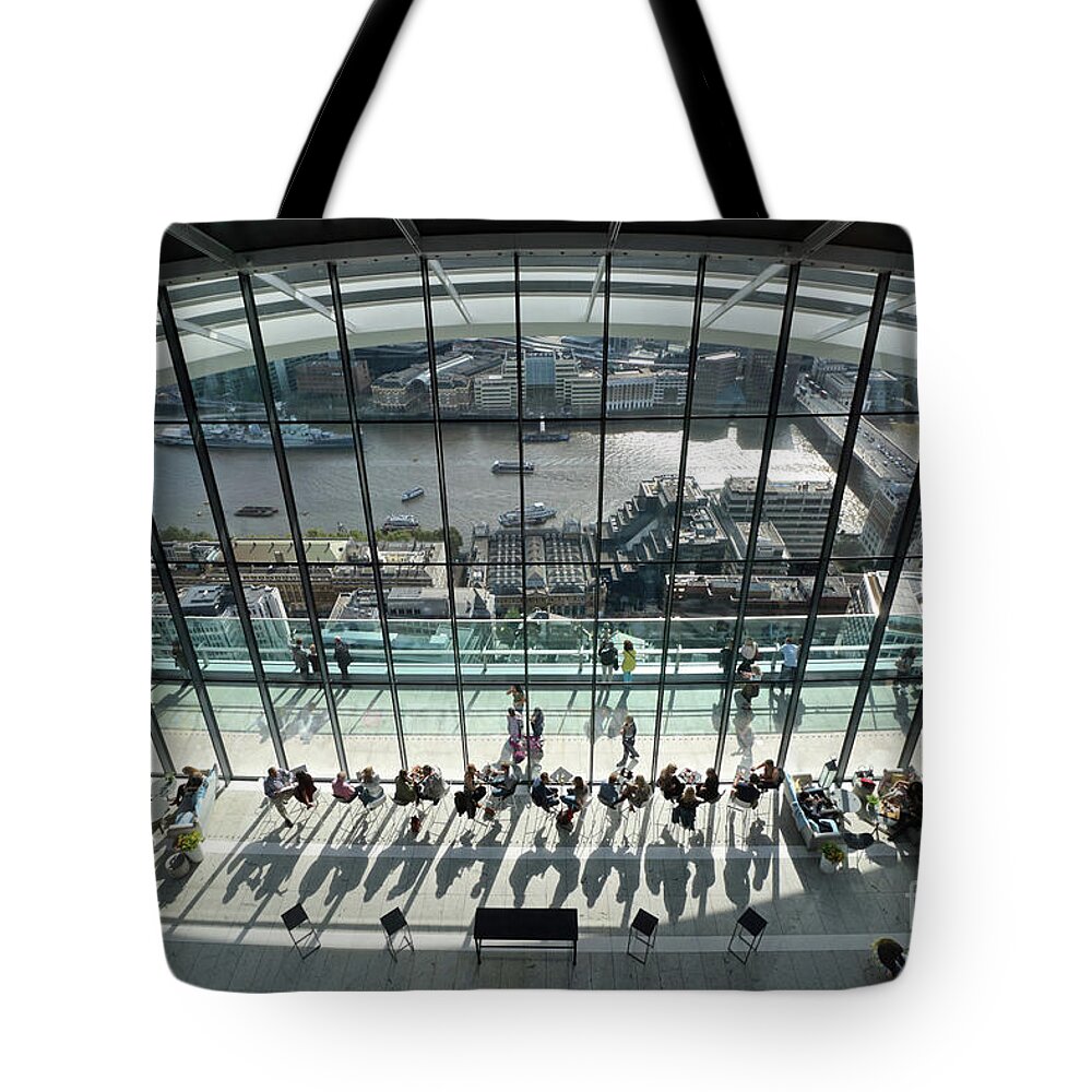 Inside The Walkie Talkie Building London Tote Bag featuring the photograph Inside The Walkie Talkie Building London by Julia Gavin