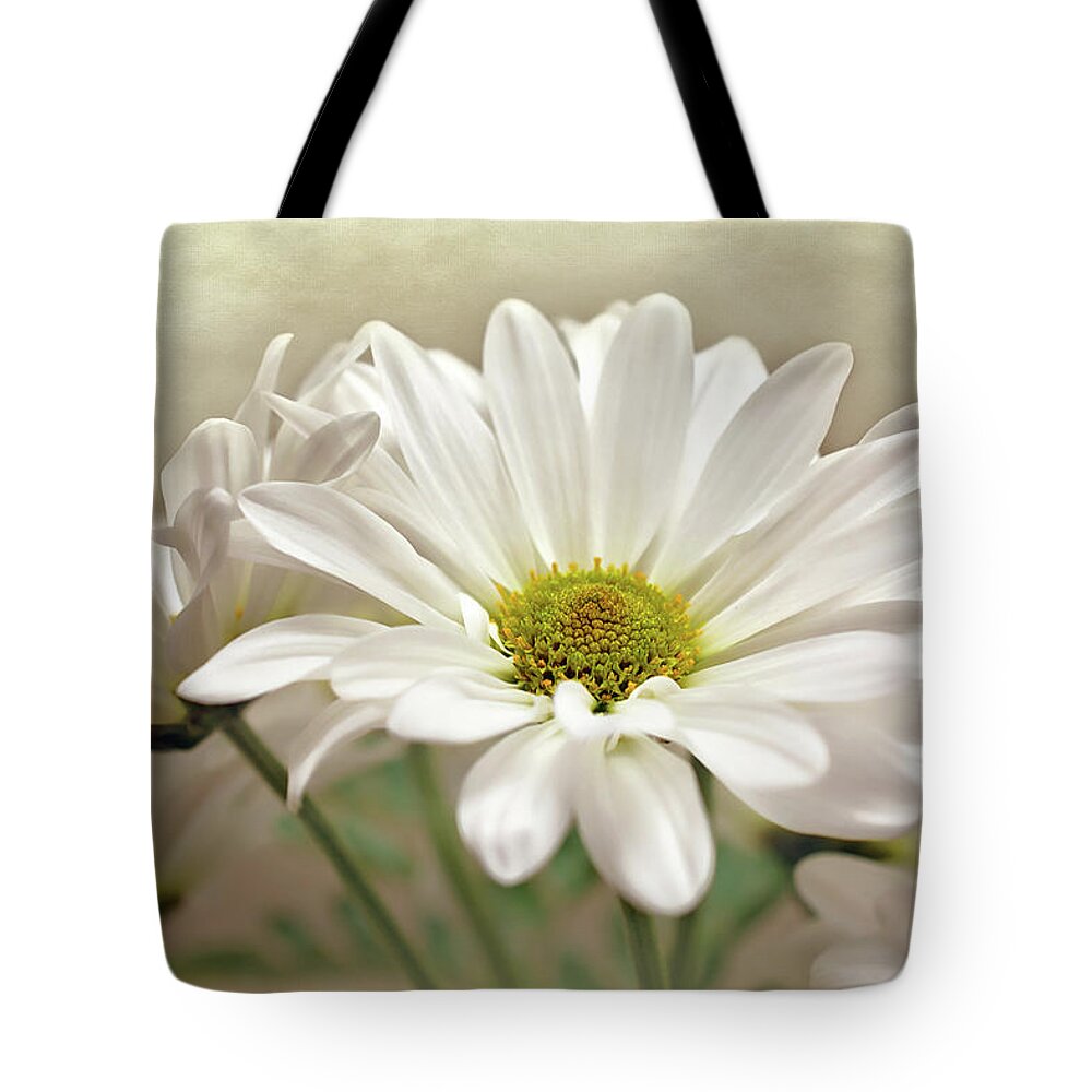 Daisies In Light Photo Tote Bag featuring the photograph Inspired Daisies Print by Gwen Gibson