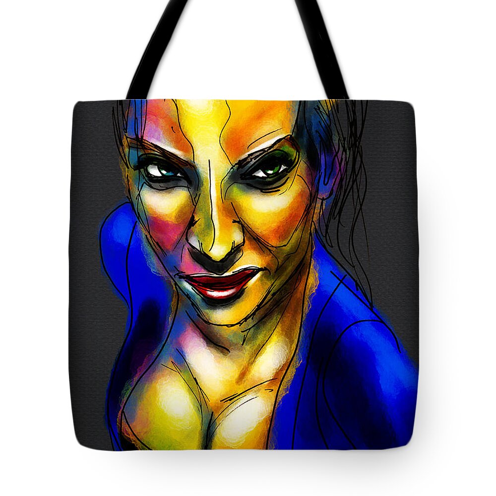 Portrait Tote Bag featuring the digital art Intensity by Michael Kallstrom
