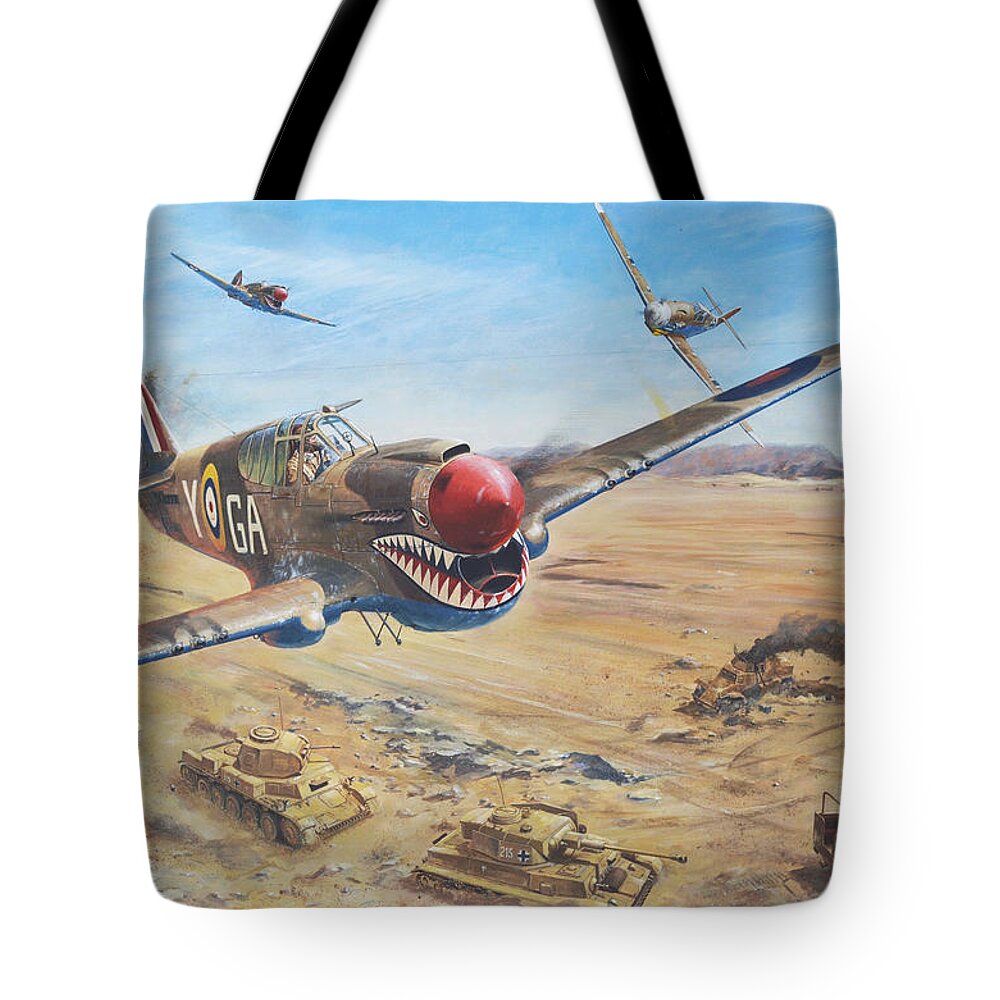 Kittyhawk Tote Bag featuring the painting Interception by Colin Parker