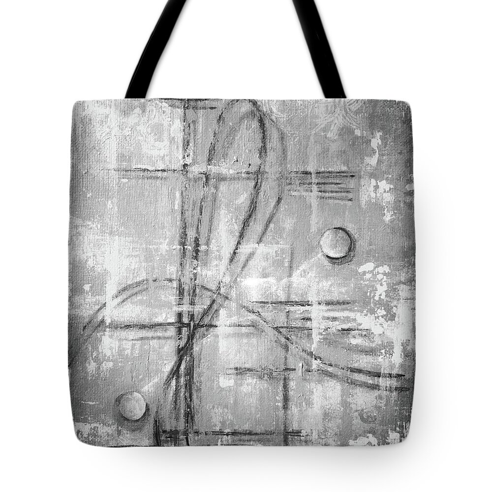 Black And White Tote Bag featuring the photograph Interference by Teresa Fry