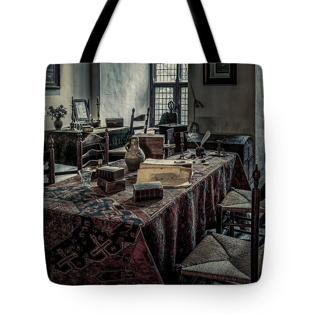 Castle Tote Bag featuring the photograph Interior of a room in a medieval castle by Tim Abeln