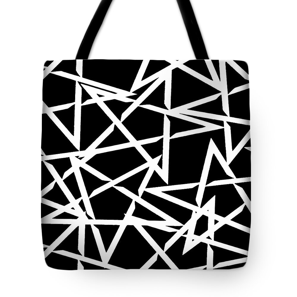Interlocking White Star Polygon Shape Design Tote Bag