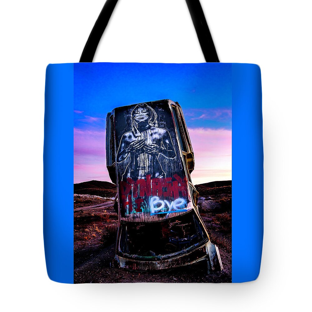 2017 Tote Bag featuring the photograph International Car Forest of the Last Church 4 by James Sage