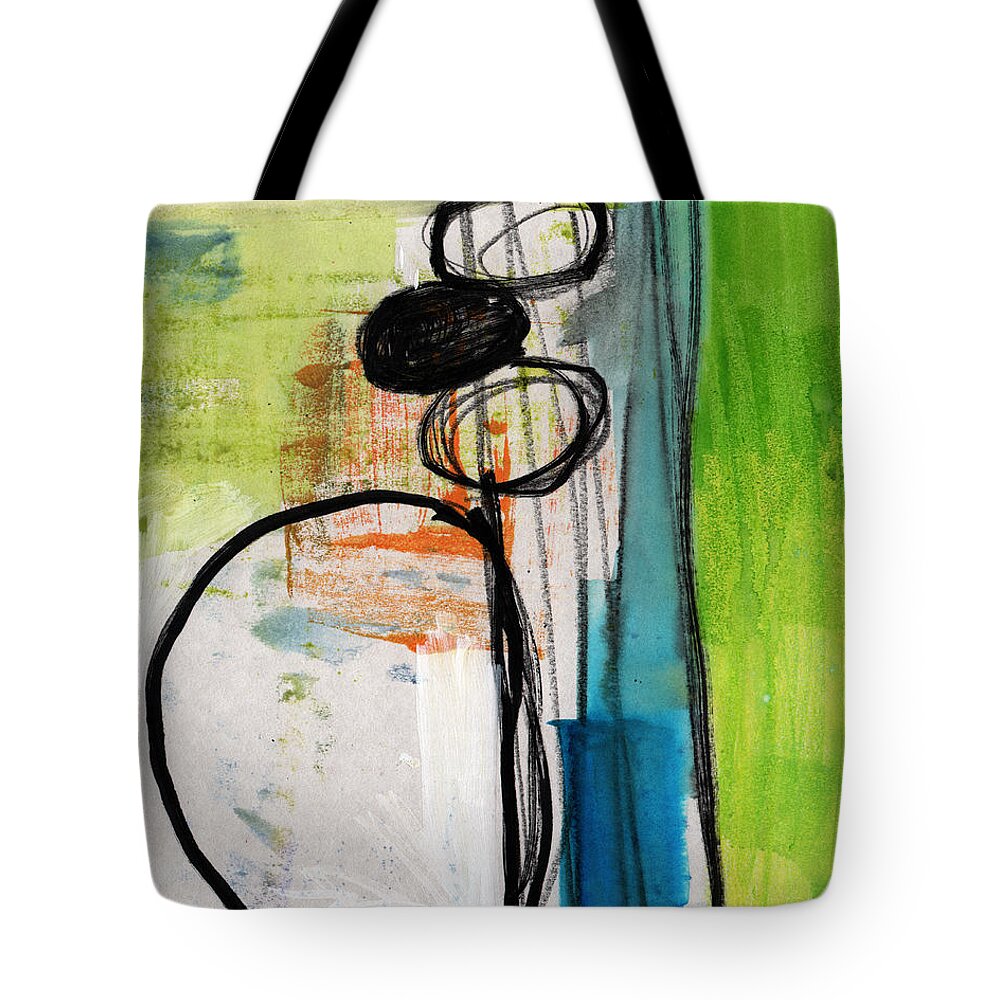 Abstract Tote Bag featuring the painting Intersections #34 by Linda Woods