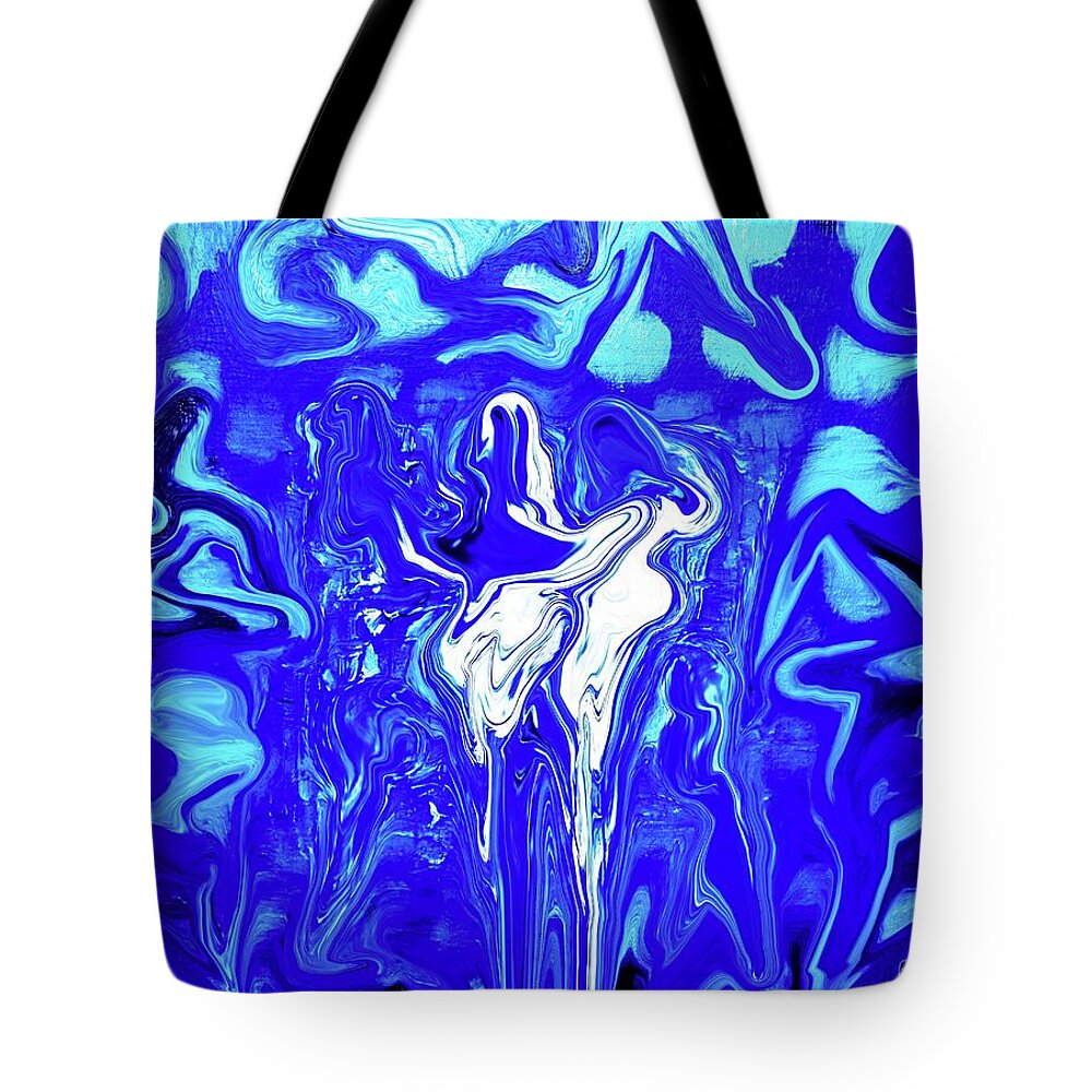 Figurative Abstract Tote Bag featuring the painting Intimacy by Piety Dsilva