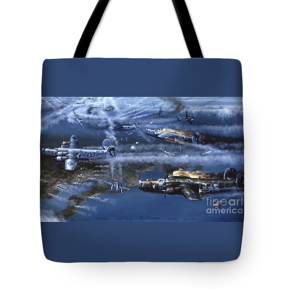 Aviation Art Print Tote Bag featuring the painting Into The Hornet's Nest by Randy Green