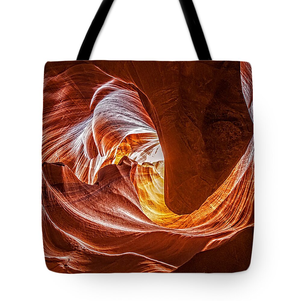 Slot Canyon Tote Bag featuring the photograph Into The Light by Scott Read