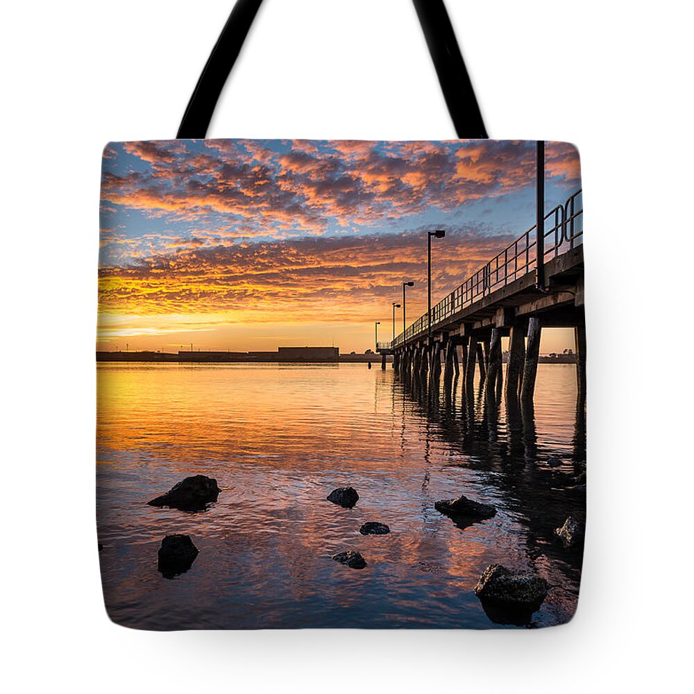 Humboldt Bay Tote Bag featuring the photograph Into the Sunset by Greg Nyquist
