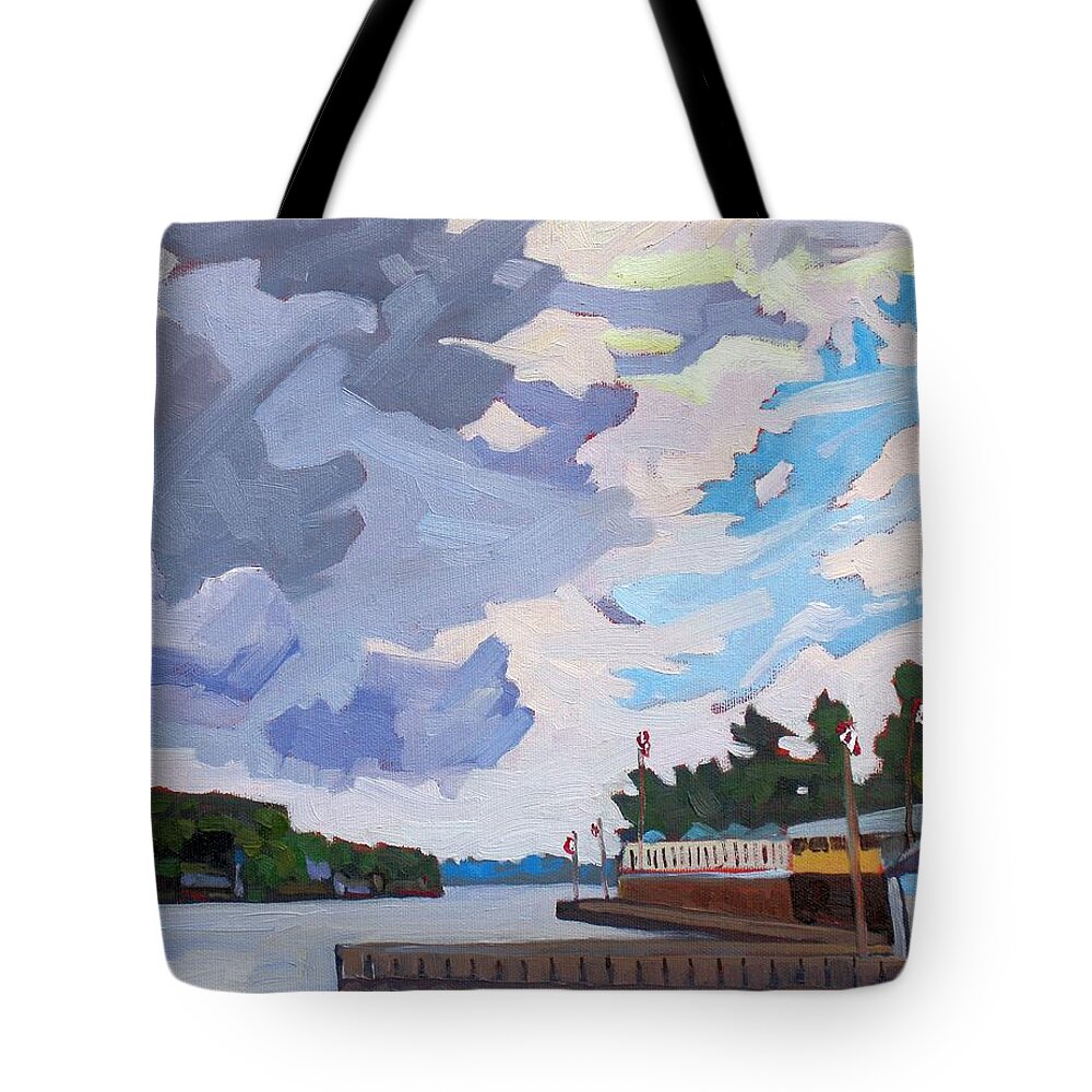 Cloud Tote Bag featuring the painting Into the Wind by Phil Chadwick