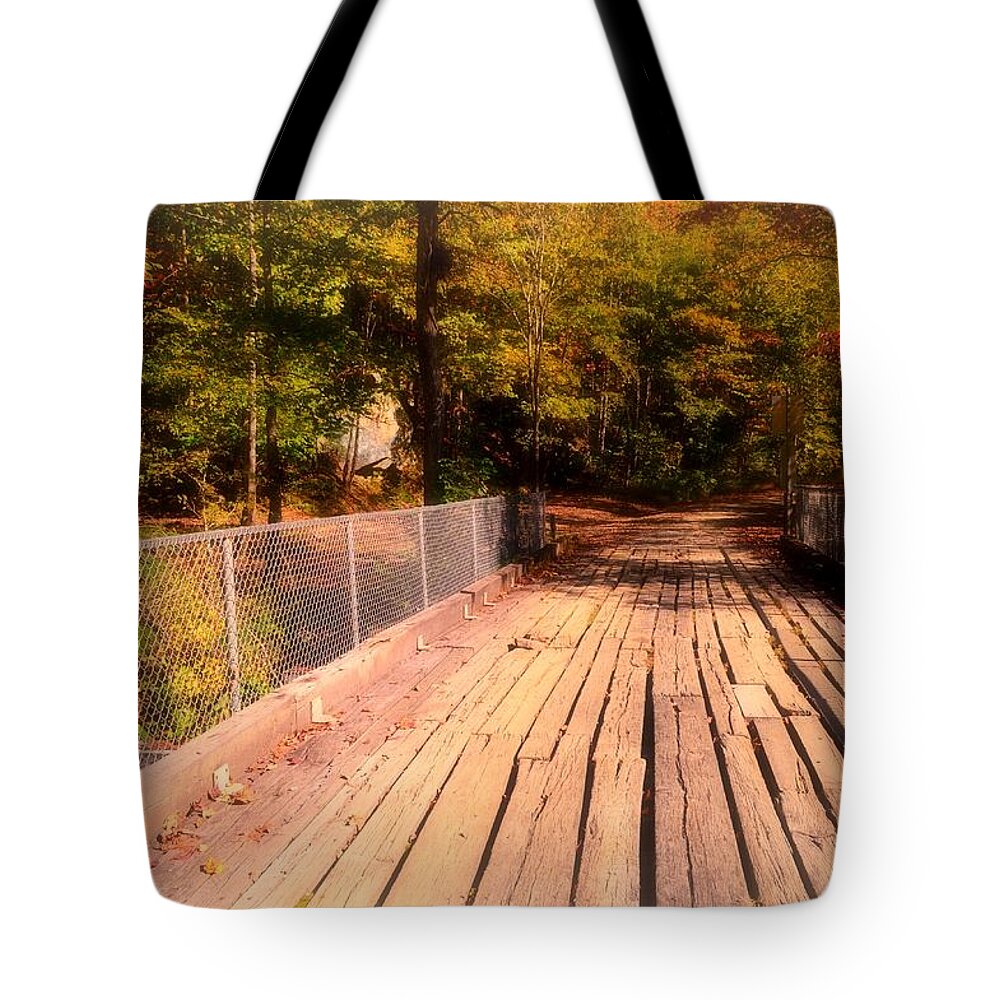Nature Footpath Tote Bag featuring the photograph Into the Woods we Go by Stacie Siemsen