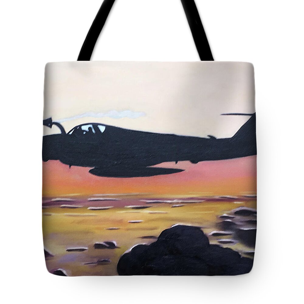 A6 Tote Bag featuring the painting Intruder Refueling by Dean Glorso